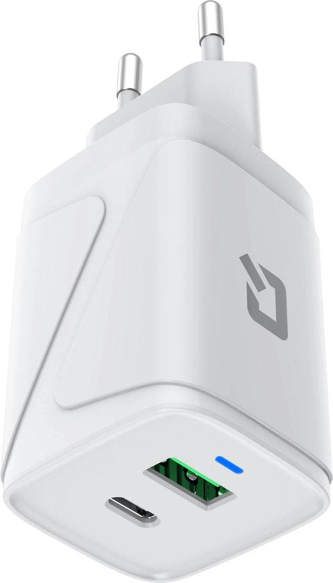 TUNIQ PD 30W GaN thuislader – dual poort met USB-C kabel – wit