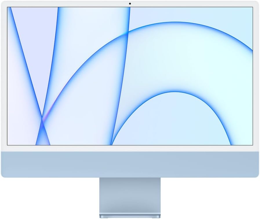 2021 Apple iMac with Apple M1 Chip with 8‑core CPU (24-inch, 16GB RAM, 256GB SSD Storage) (QWERTY English) Silver (Renewed)