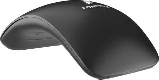 FoneTex Ergonomische Draadloze Muis - Draadloos 2.4Ghz - Laptop Muis - Geschikt voor Microsoft Windows 11, 10, X, Vista - Model Surface Arc Wireless Mouse - Zwart