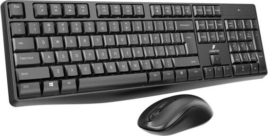 FoneTex FT-KM01 - Draadloos Toetsenbord en Muis - Qwerty - Zwart