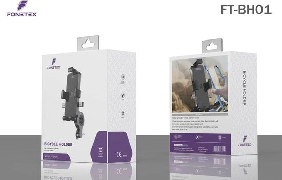 FoneTex Telefoonhouder Fiets - Met Quick Release en Universele Stuurrubbers - GSM Mobiel Houder - Voor Fiets/Motor/Brommer Stuur en Scooter Spiegel -Telefoonhouders