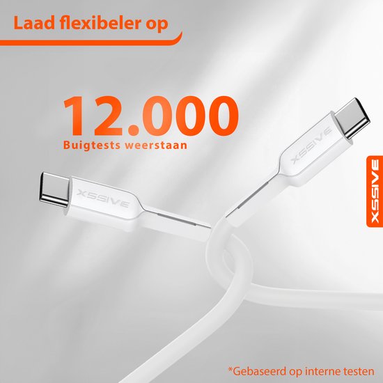 Xssive USB C naar USB C Kabel - Ondersteunt Super Fast en Quick Charge - Geschikt voor Android & Samsung Oplaadkabel - 2 Meter
