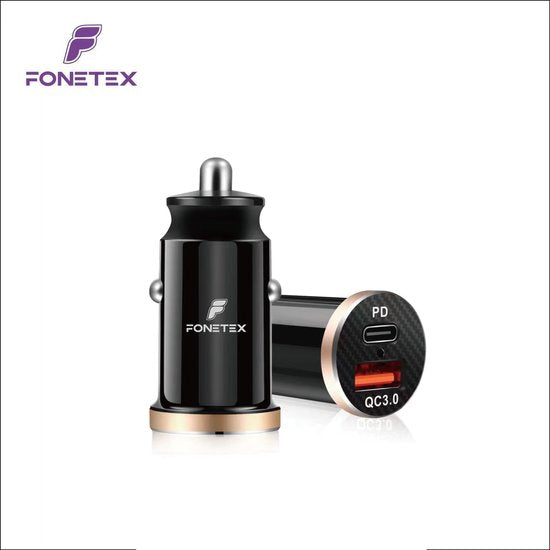 FoneTex 20W Autolader - Veilig en Compact - Snellader - 12V Auto Oplader - Sigaretten Aansteker Adapter - Laad 4x zo snel - Autoaccessoires