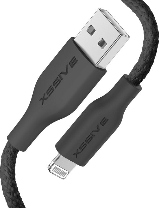 USB Kabel 1 Meter - Geschikt voor Apple CarPlay en iPhone 14, 13, 12, 11, X met Lightning Oplader Kabel - Origineel Xssive Kabels