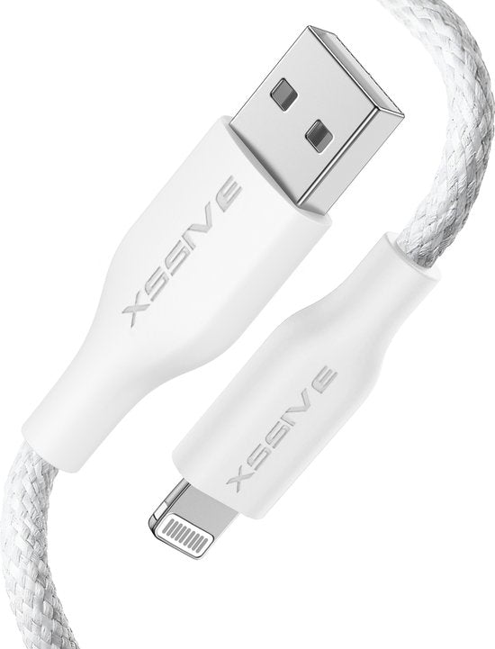 USB Kabel 1 Meter - Geschikt voor Apple CarPlay en iPhone 14, 13, 12, 11, X met Lightning Oplader Kabel - Origineel Xssive Kabels