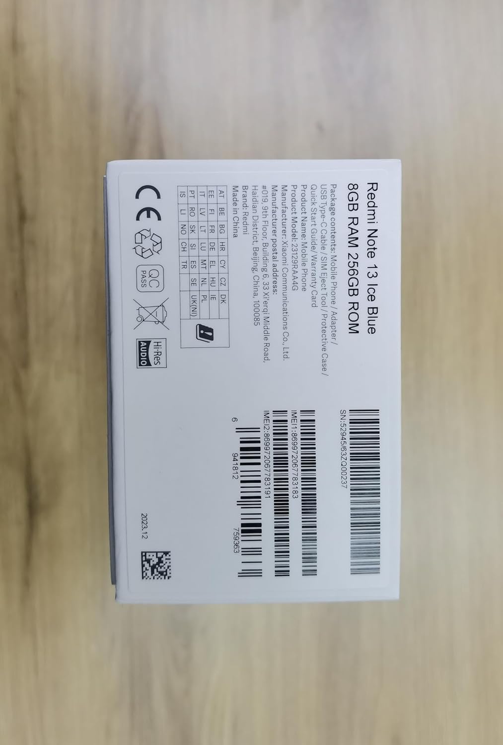 Xiaomi Redmi Note 13 4G lte (for tmobile Mint Tello & Global) 128Gb + 6Gb 6.67 108mp Triple Global Bands Unlocked (Mint Green Global ROM)
