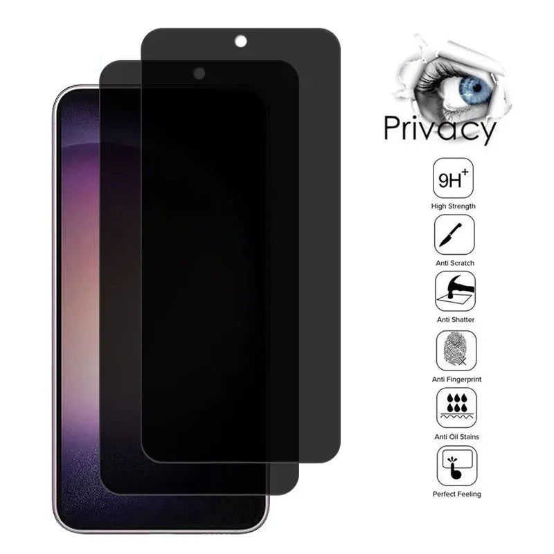 Privacy Gehard Glas voor Samsung Galaxy S24 S23 Plus Anti-spion Screen Protector Vingerafdruk Functie voor Samsung S22 S21 S25