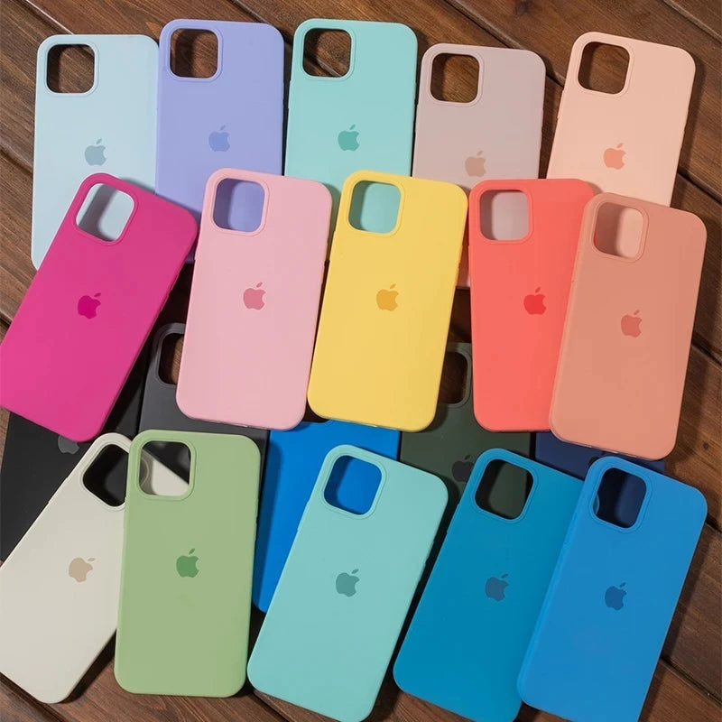 Luxe Originele Vloeibare Siliconen Case Voor iPhone 13 14 15 16 Pro Max telefoon Gevallen Voor iPhone 11 12 14 15 16 Plus Volledige Logo Cover